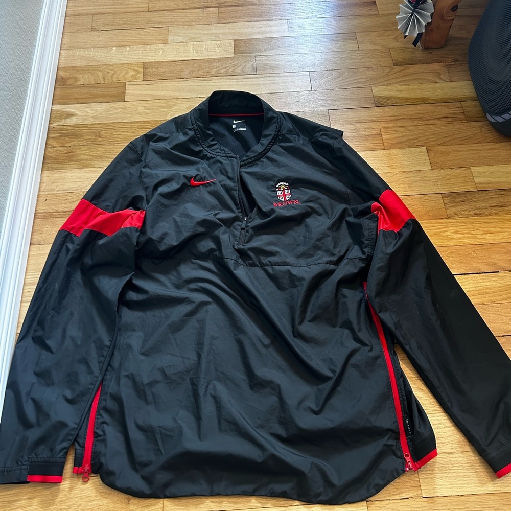 Nike Men’s Black & Red Pullover Windbreaker Jacket Brown University